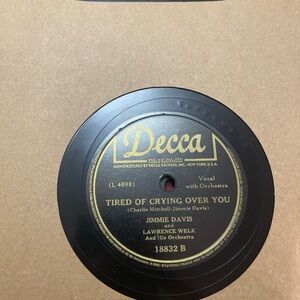 JIMMIE DAVIS LAWRENCE WELK  Wave To Me My Lady / Tired Of Crying DECCA 18832 VG+